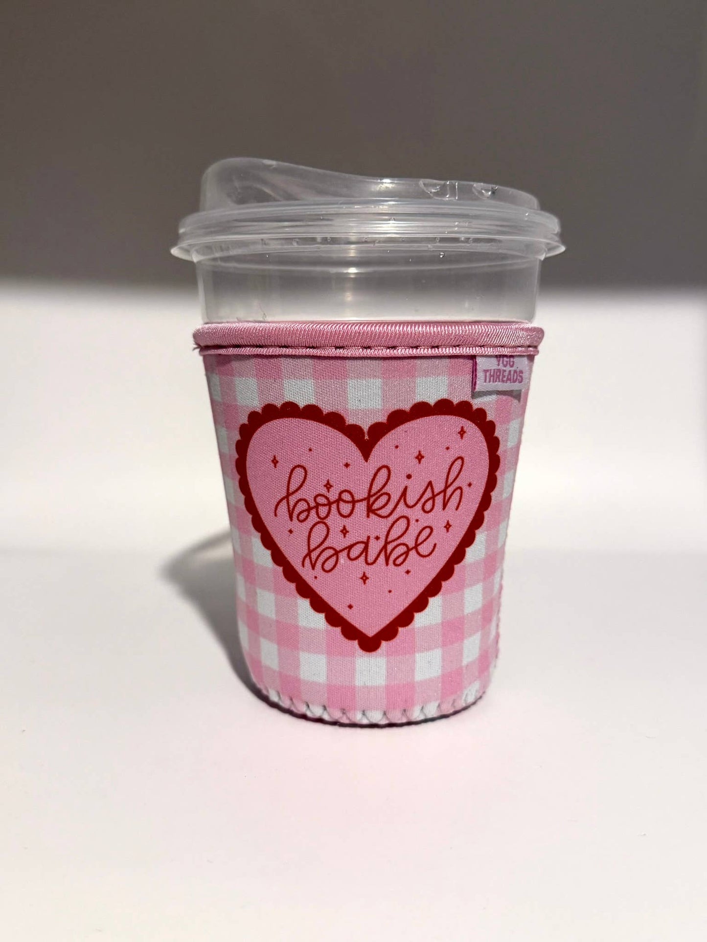 Red Bookish Babe Iced Coffee Drink Sleeve