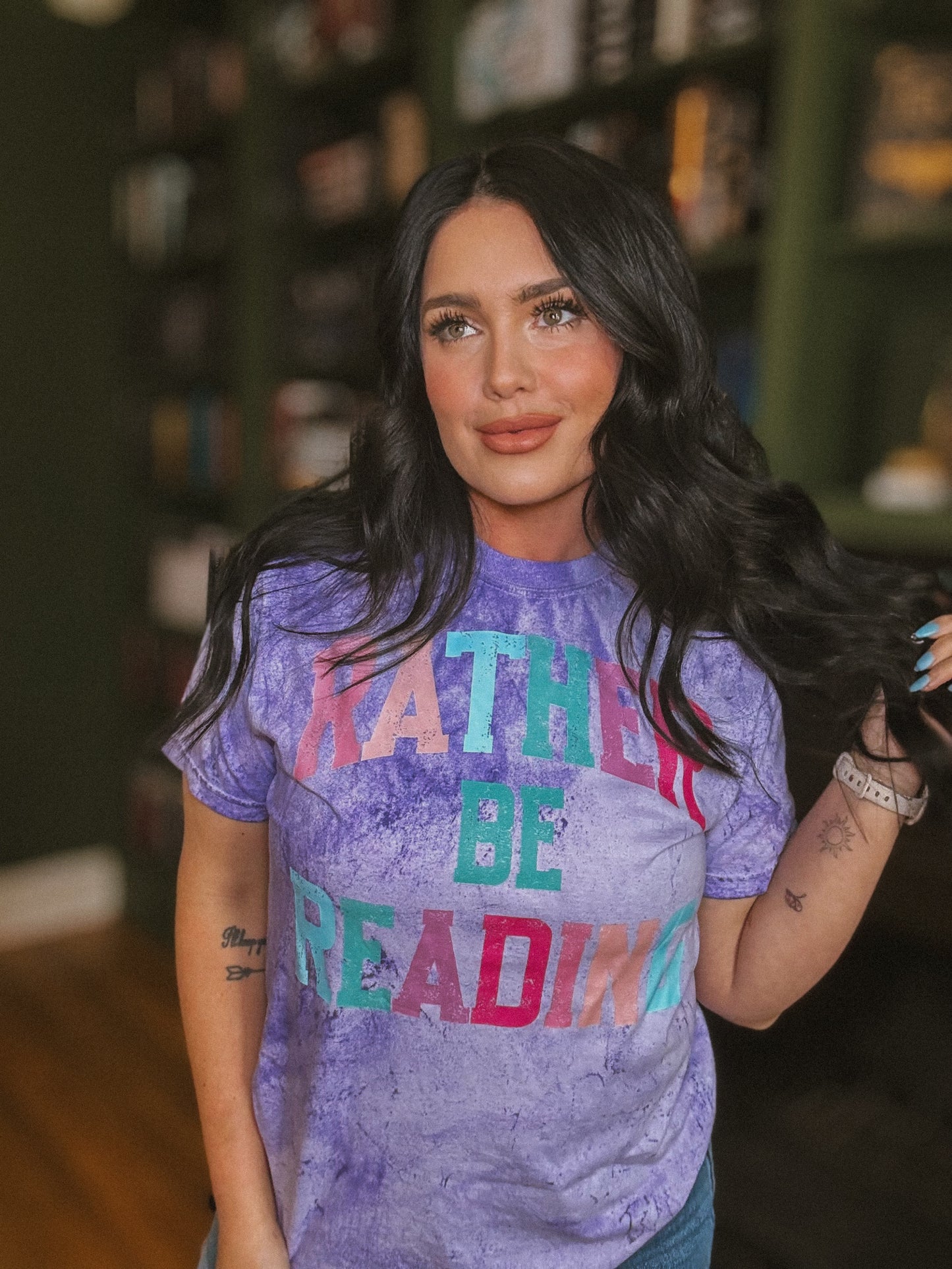 Rather be Reading tie dye comfort colors