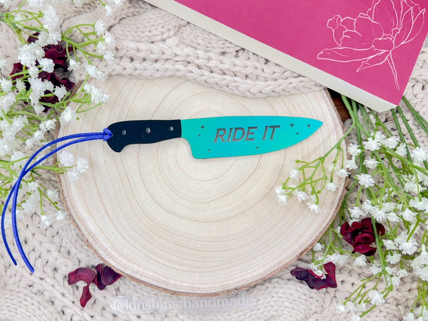 Ride It - Emerald Prism Knife Bookmark: Red