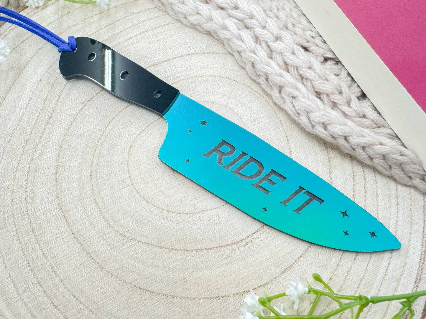 Ride It - Emerald Prism Knife Bookmark: Red