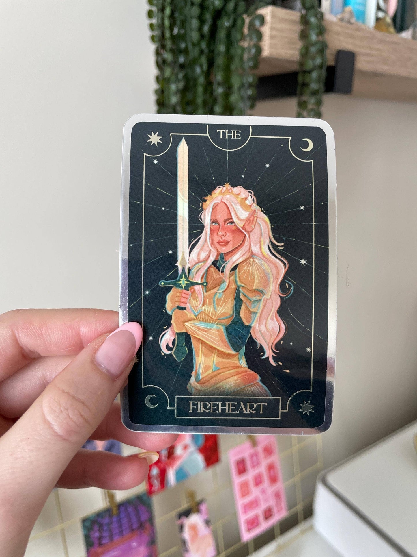 Fire Heart Aelin Tarot Card Sticker