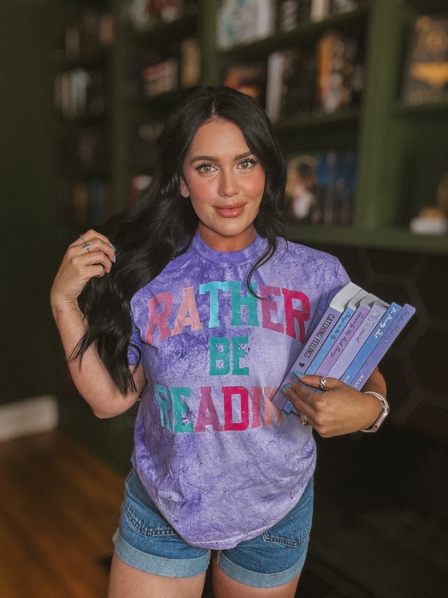 Rather be Reading tie dye comfort colors