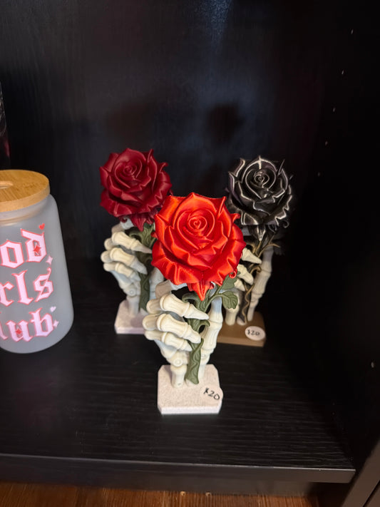 Skeleton holding rose 3D