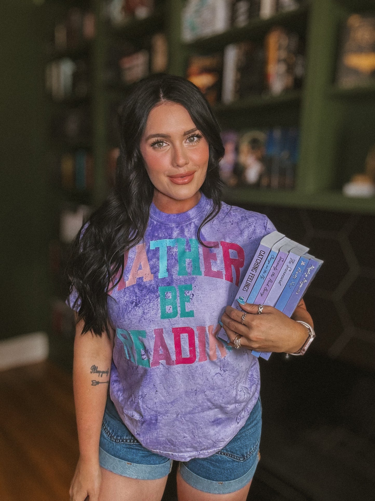 Rather be Reading tie dye comfort colors
