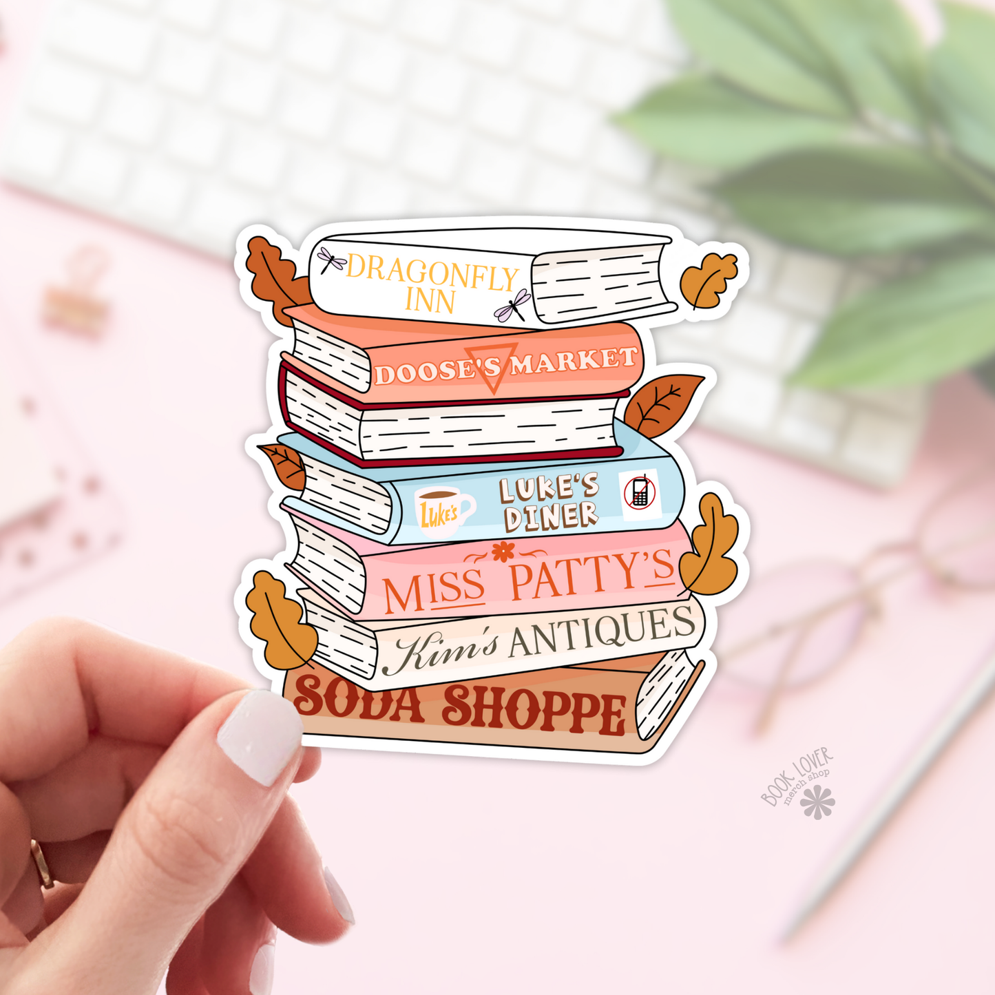 Fall Books Stack Stickers / Bookish Stickers / Book Lover