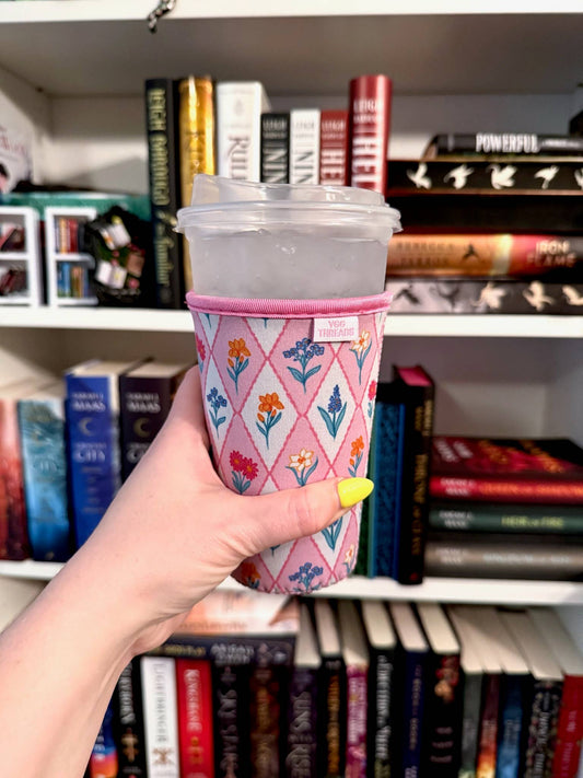 Wildflower Diamond Quilt Iced Coffee Drink Sleeve - Medium