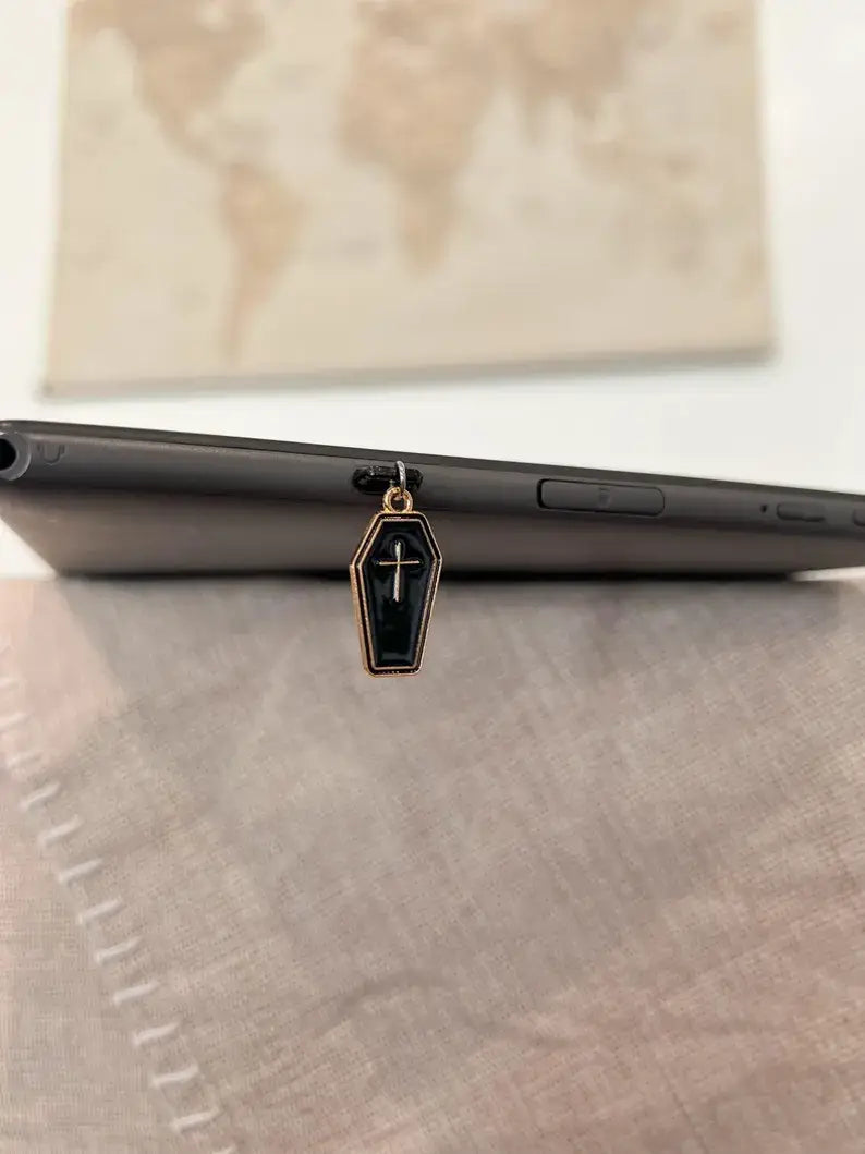 Black Coffin Kindle Charm