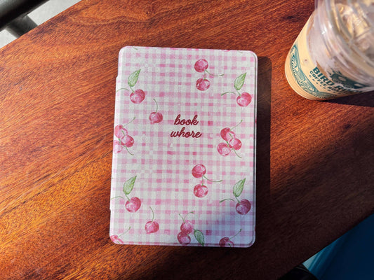 Cherries with a Book Whore e-Reader Case w/ Clear Back