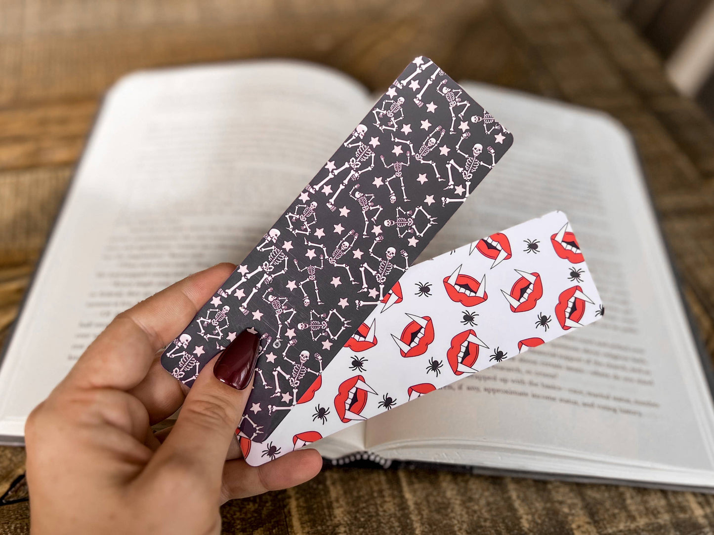 Dancing Skeletons and Vampire Fangs Bookmark Set