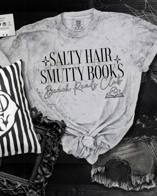 salty hair smutty books - grey tie dye comfort colors