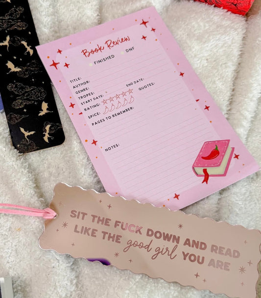Spicy Book Review Notepad