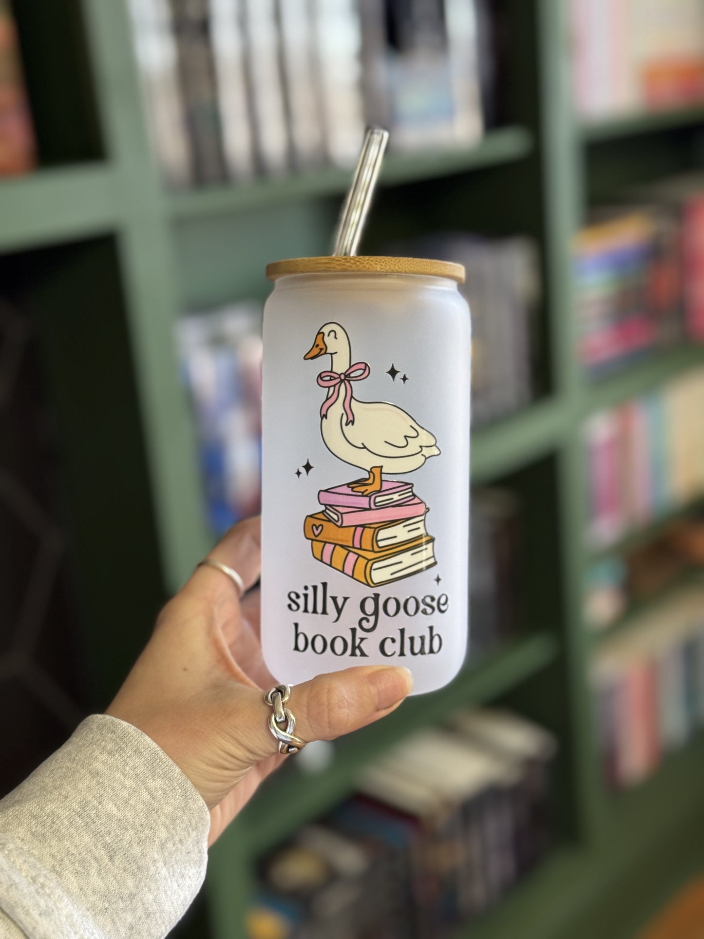 Silly goose book club cup