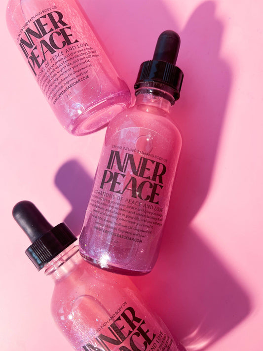 INNER PEACE - 2 oz Bath & Body Oil (Crystal-Infused)
