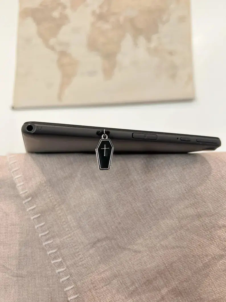 Black Coffin Kindle Charm