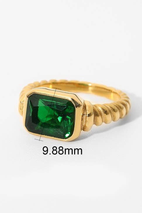 18K STAINLESS STEEL TARNISH FREE RHINESTONE RINGS | 40R135
