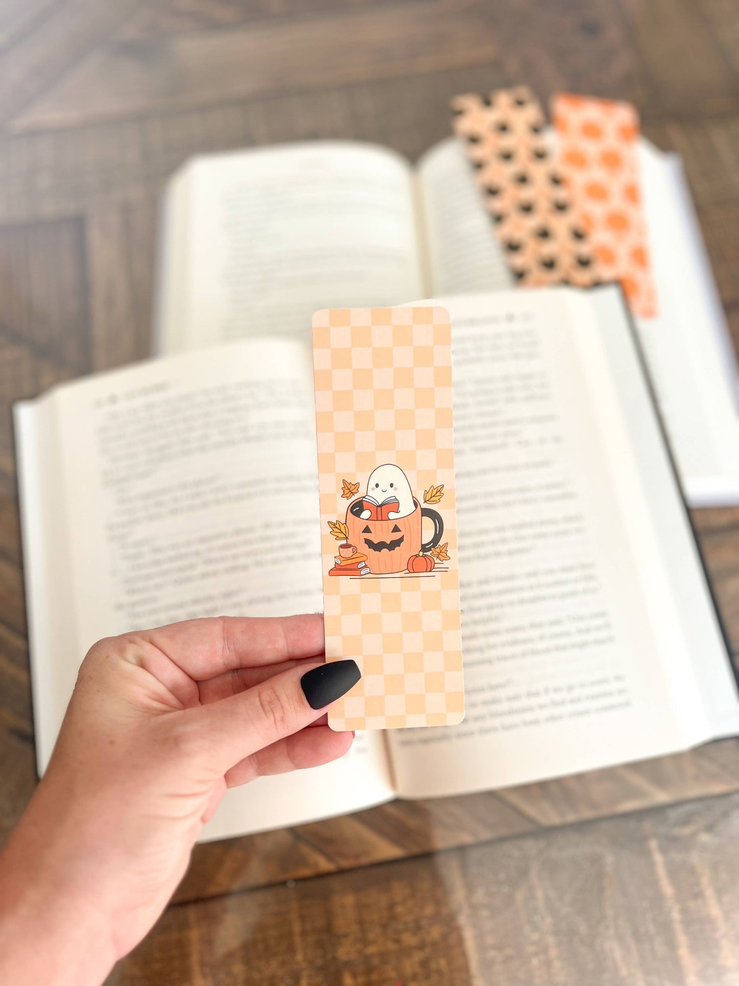Bookish Ghost Bookmark, Black Cats, Pumpkins
