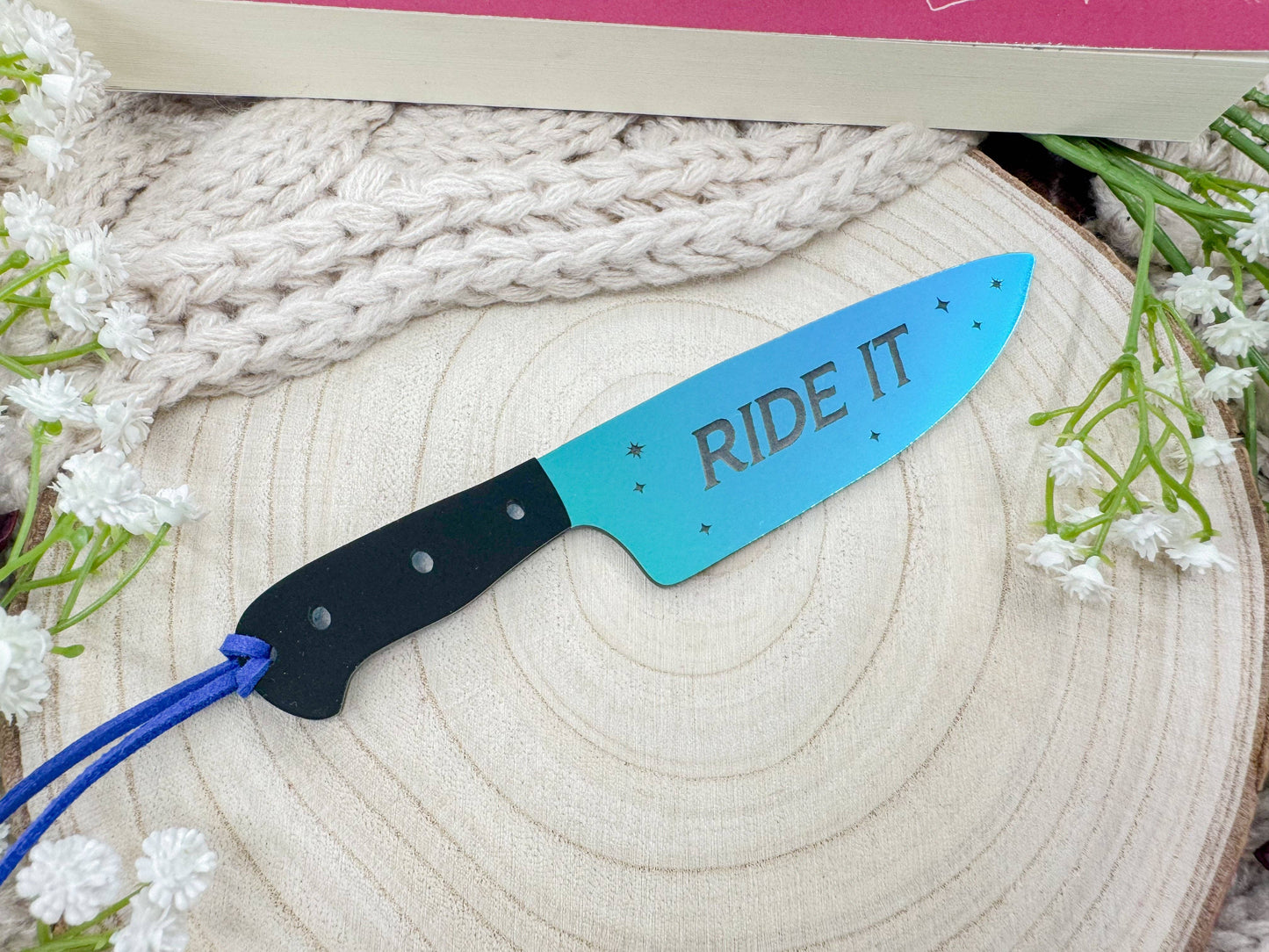 Ride It - Emerald Prism Knife Bookmark: Red
