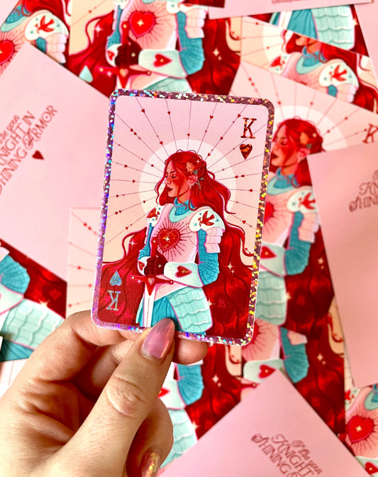 Knight of Hearts Glittery Sticker