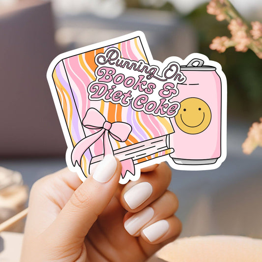 Running on Books and Diet Coke Sticker