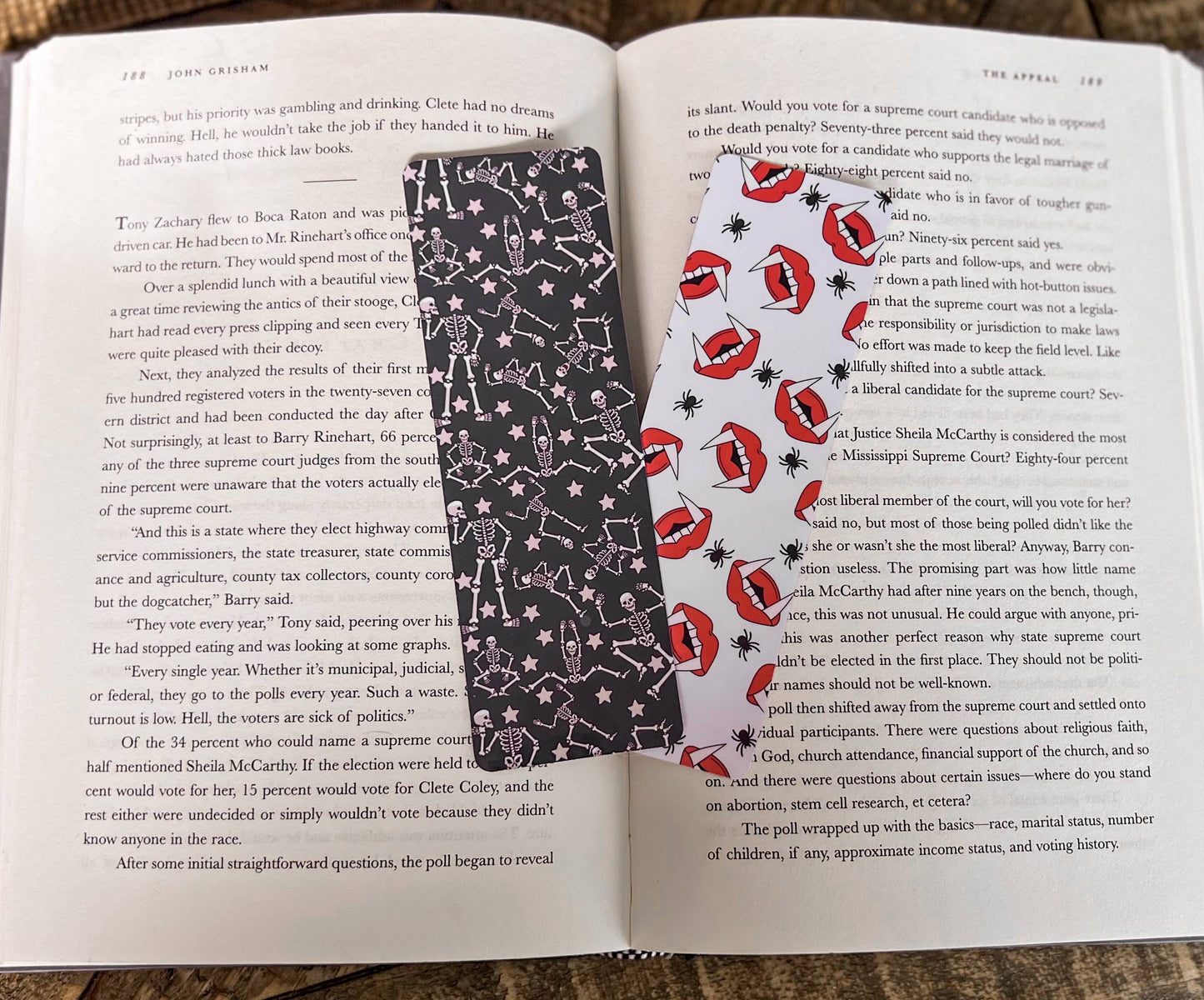 Dancing Skeletons and Vampire Fangs Bookmark Set