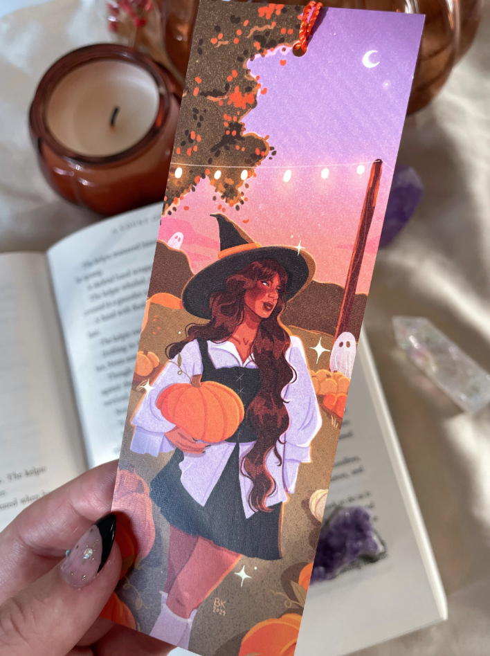 Pumpkin Patch Witch Bookmark