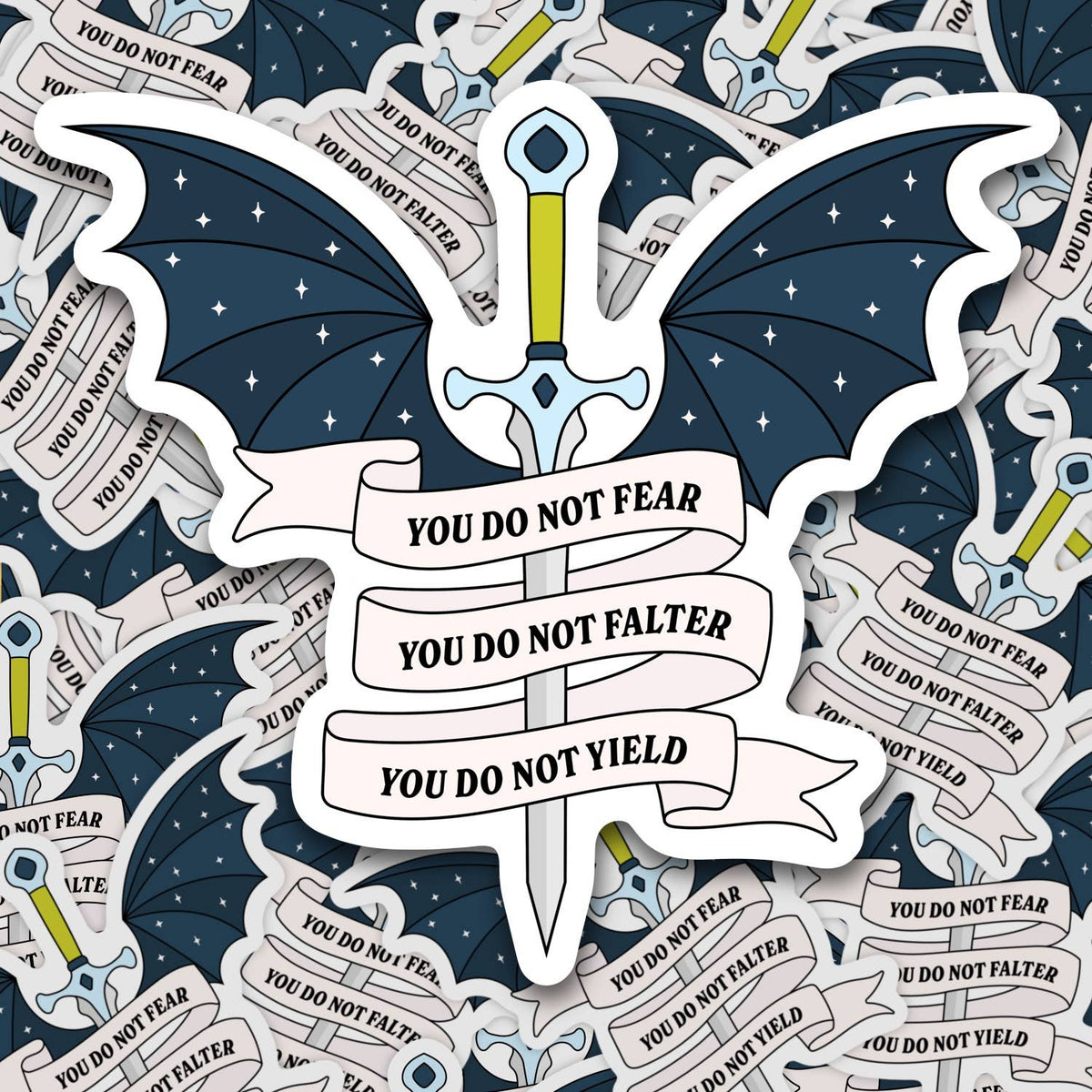 Do not yield, bat wings book sticker