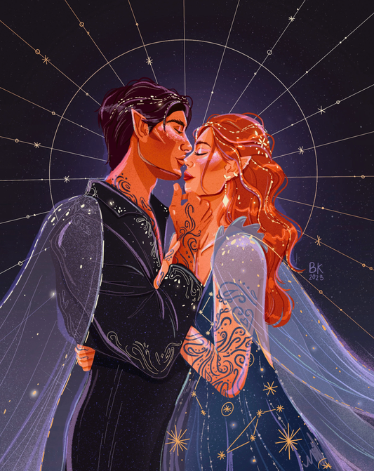 Feyre & Rhysand Gold Foil Print