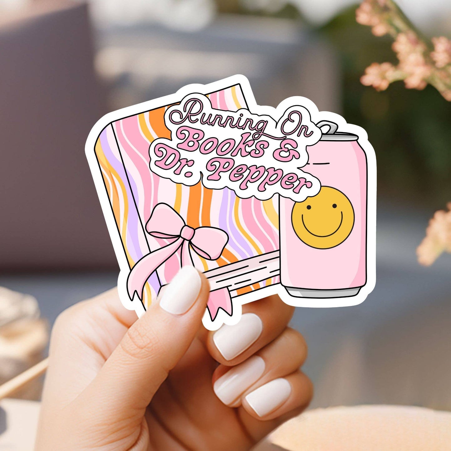 Running on Books and Dr. Pepper Sticker