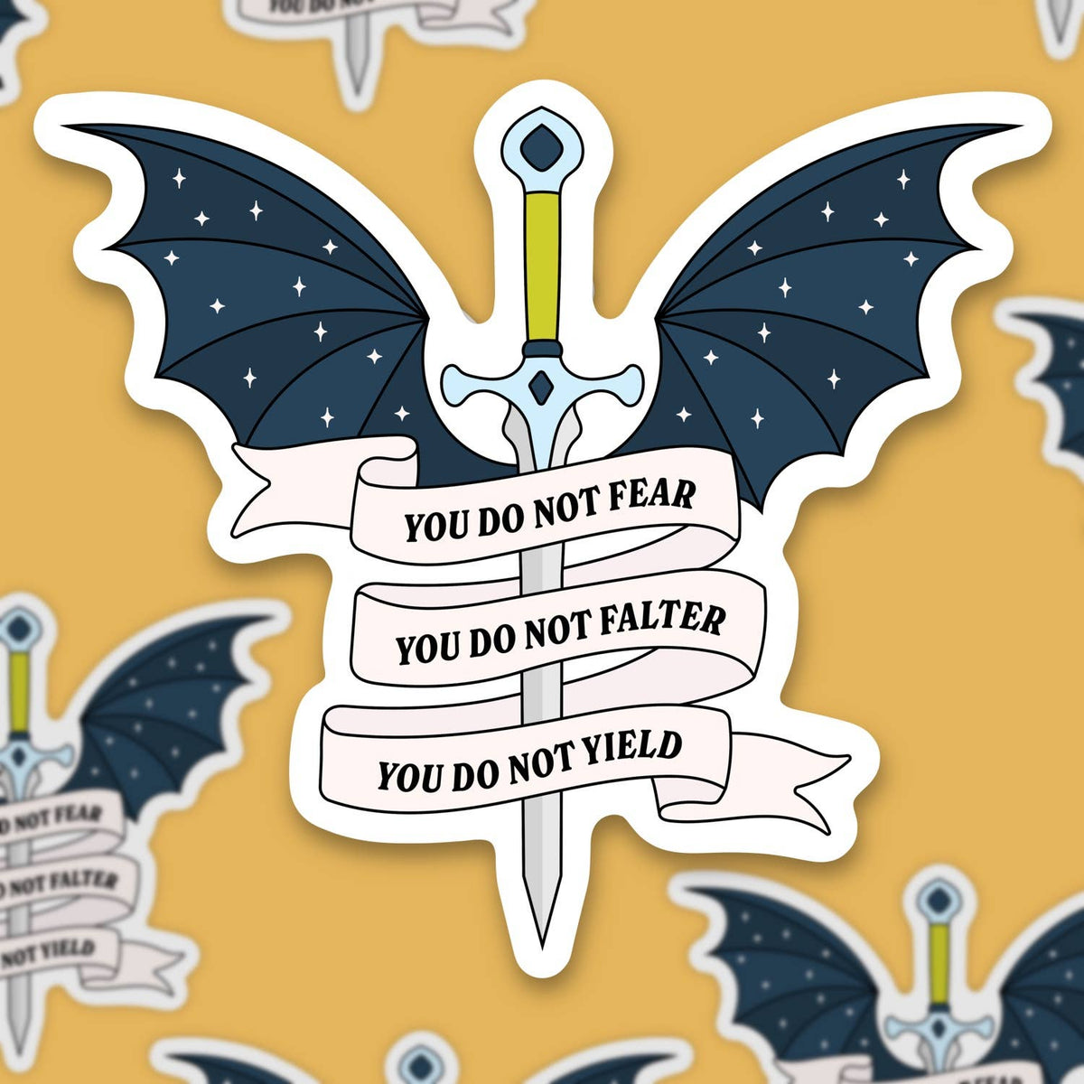 Do not yield, bat wings book sticker