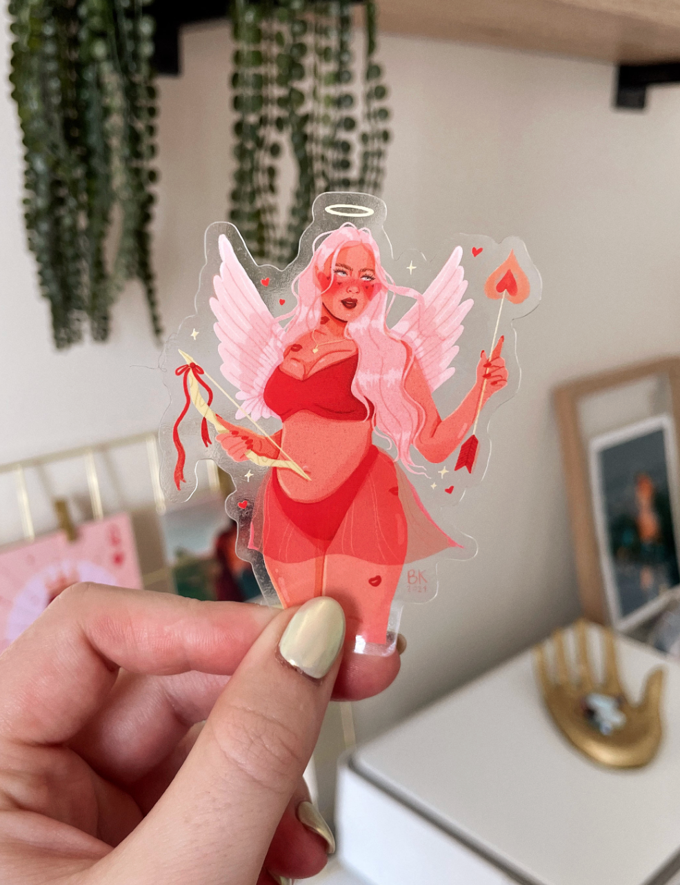 Curvy Cupid Clear Back Sticker