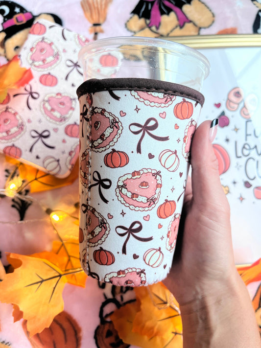 Pumpkin Cake Iced Coffee Sleeve- 16oz Drink Koozi 
