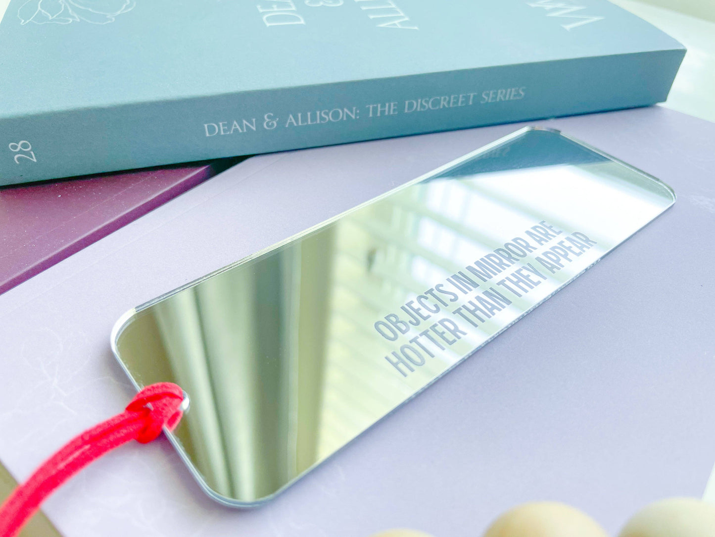 Objects In Mirror Are Hotter Than They Appear - Silver Mirror Bookmark: Hot Pink