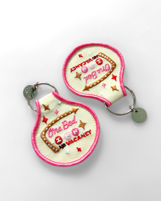 One Bed Inn | Bookish Embroidered Keychain