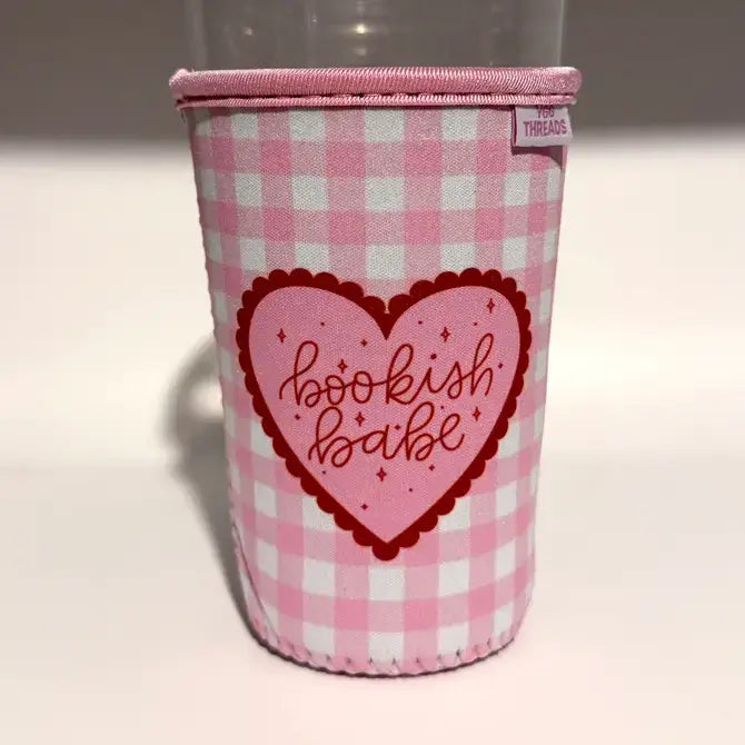 Red Bookish Babe Iced Coffee Drink Sleeve