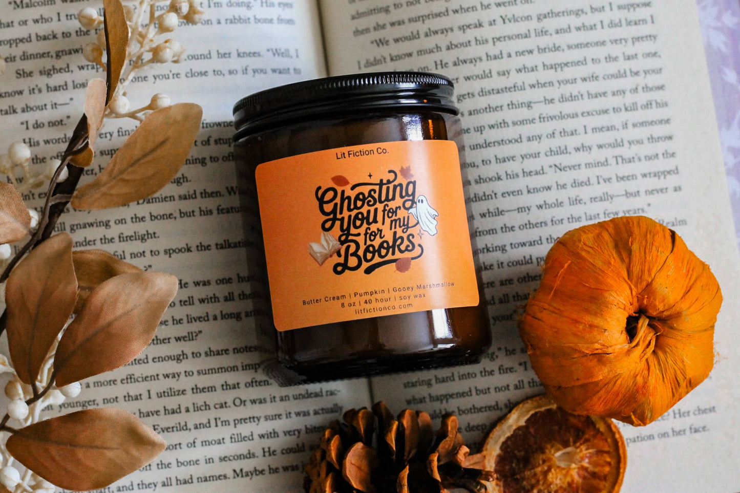 Ghosting you for my books | Fall book themed candle