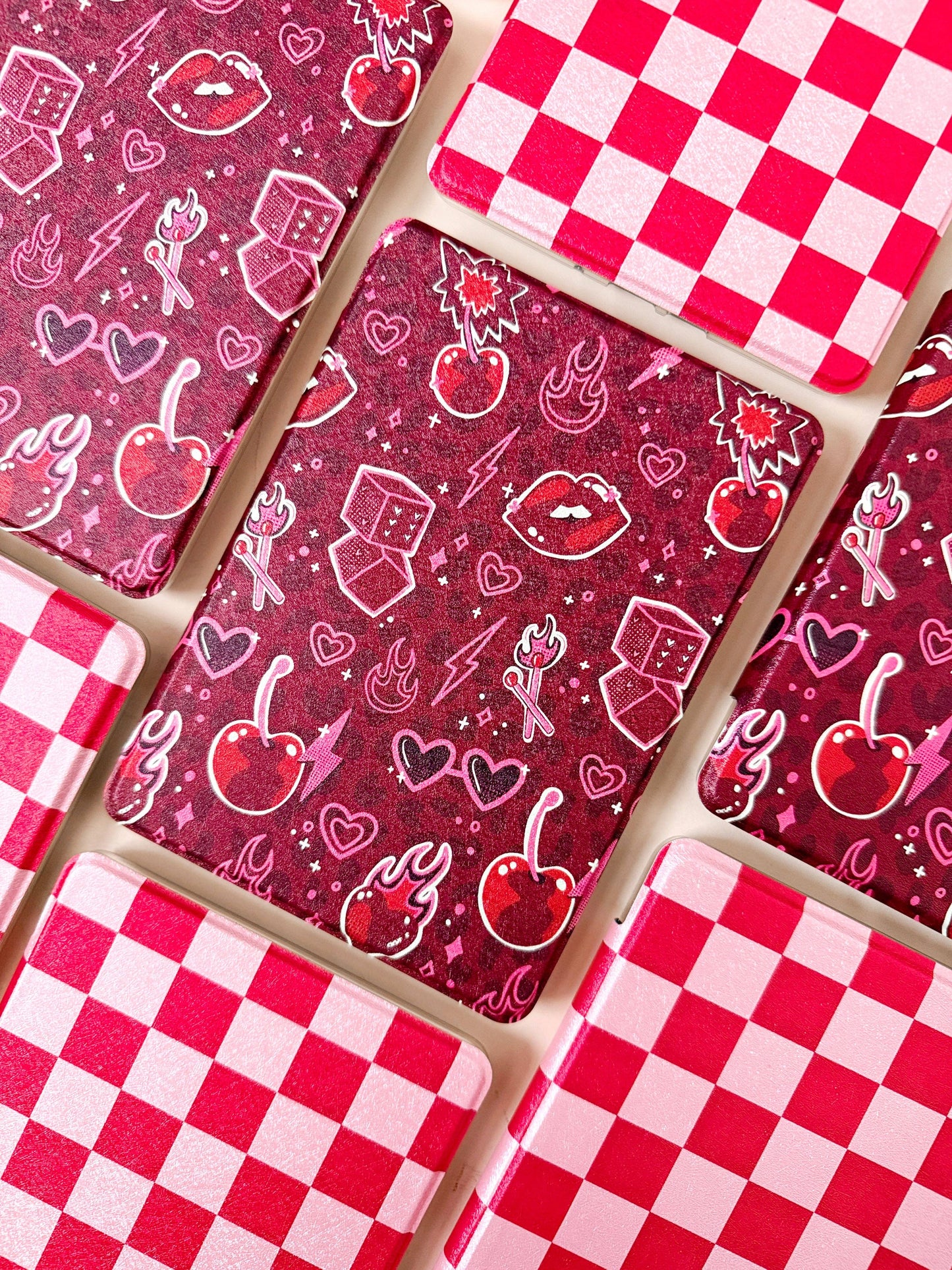 The Best of Both Kindle Case Cover with Clear Back and Cover Strap - Cherry Bomb - 11th + 12th Gen Paperwhite and Kindle Basic