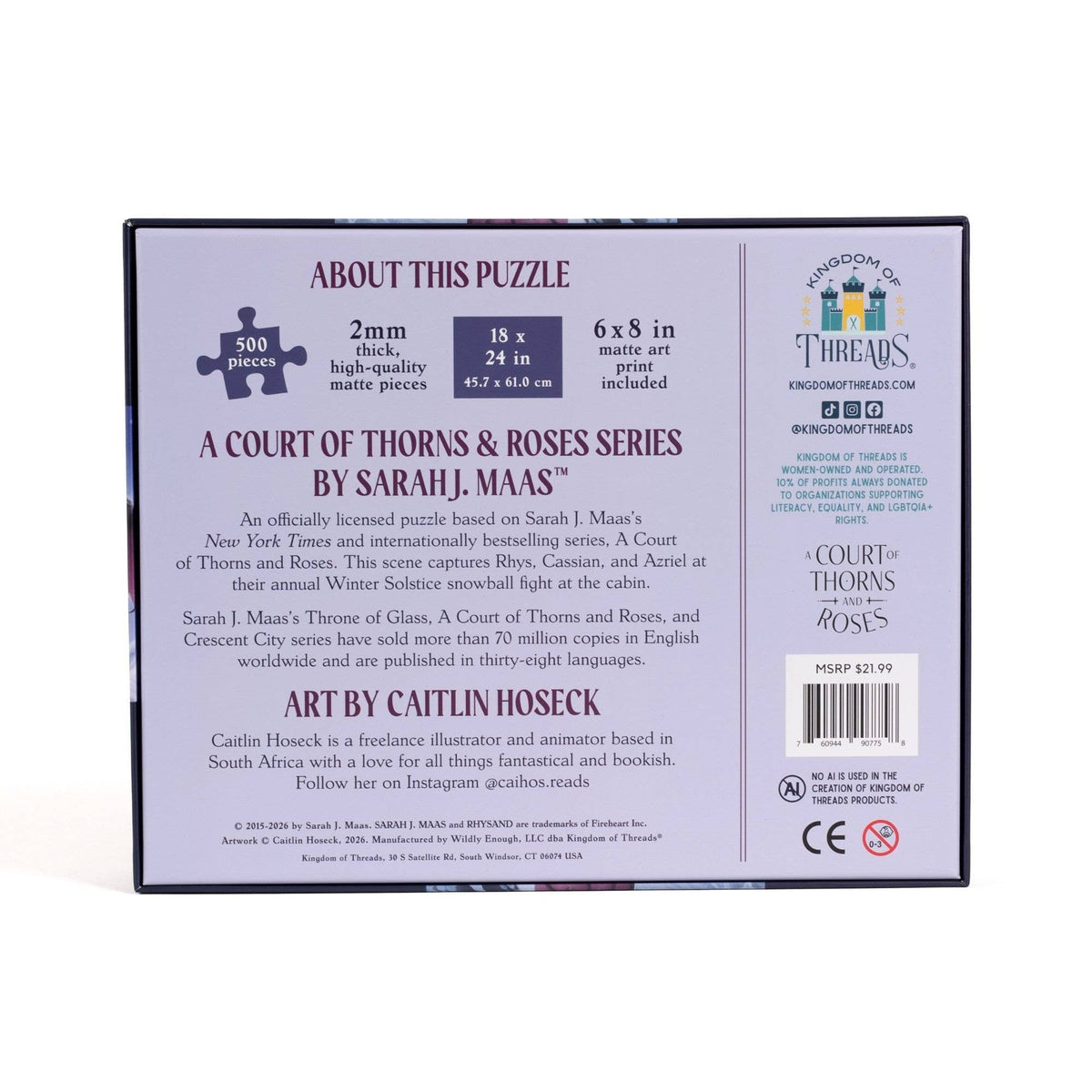 Bat Boys Solstice Snowball Fight 500-Piece Puzzle | ACOTAR