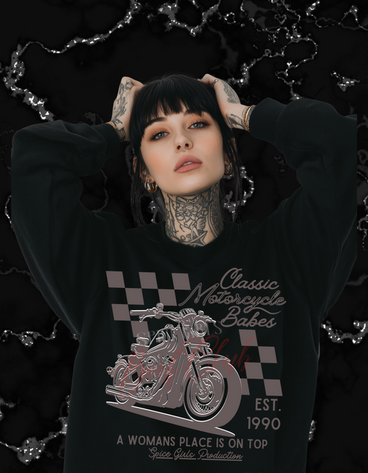 Classic Motorcycle Babes Unisex Sweatshirt