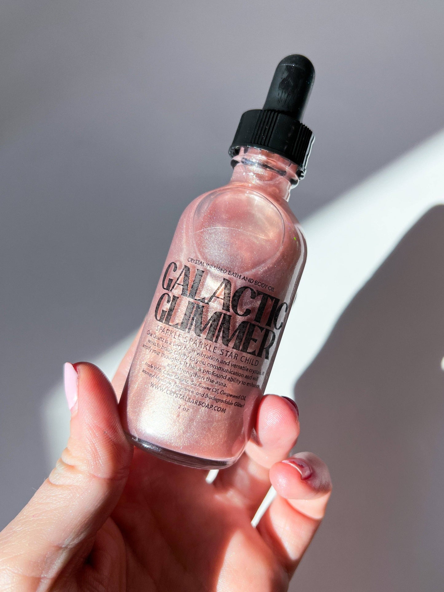 Galactic Glimmer - 2 oz Bath & Body Oil (Crystal-Infused)