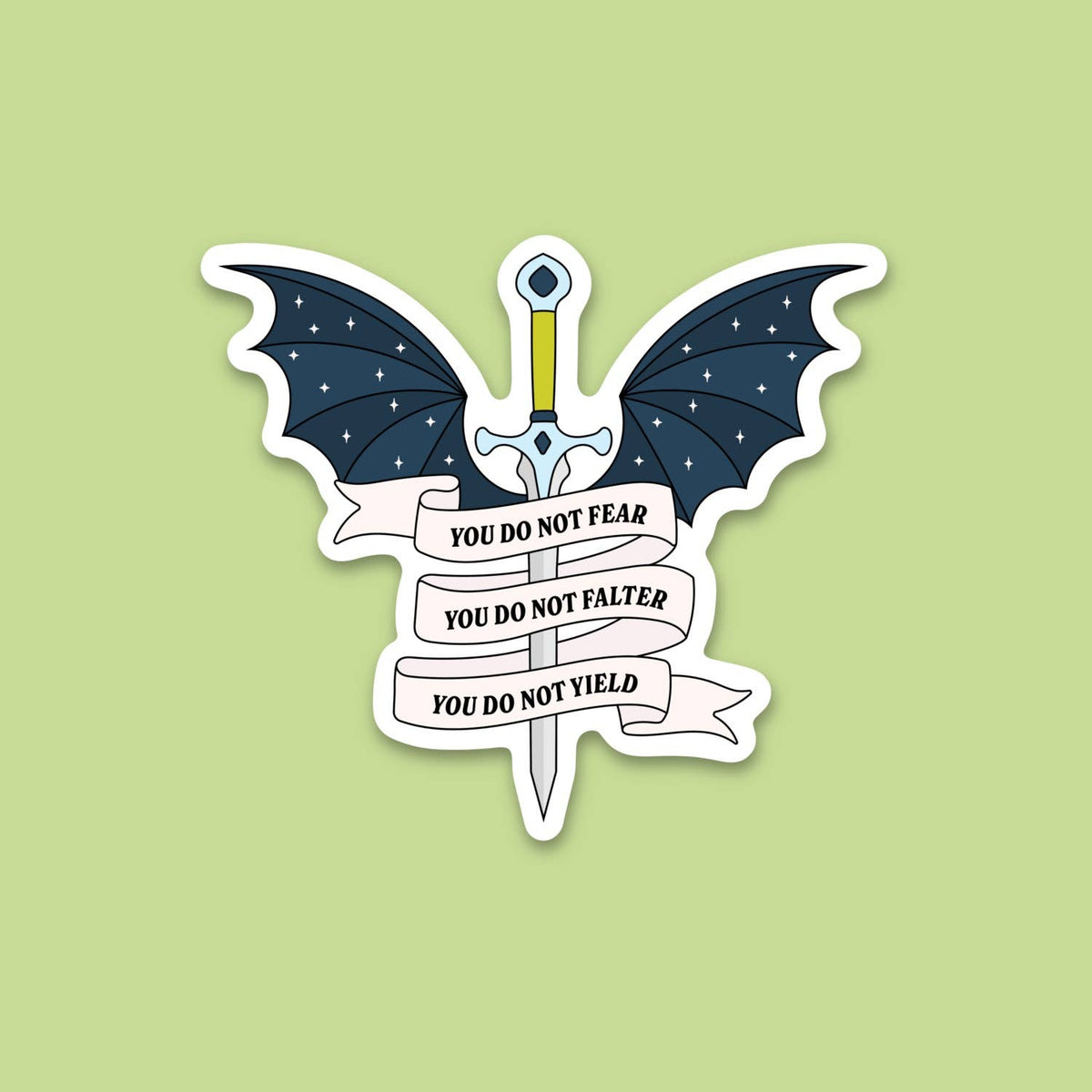 Do not yield, bat wings book sticker