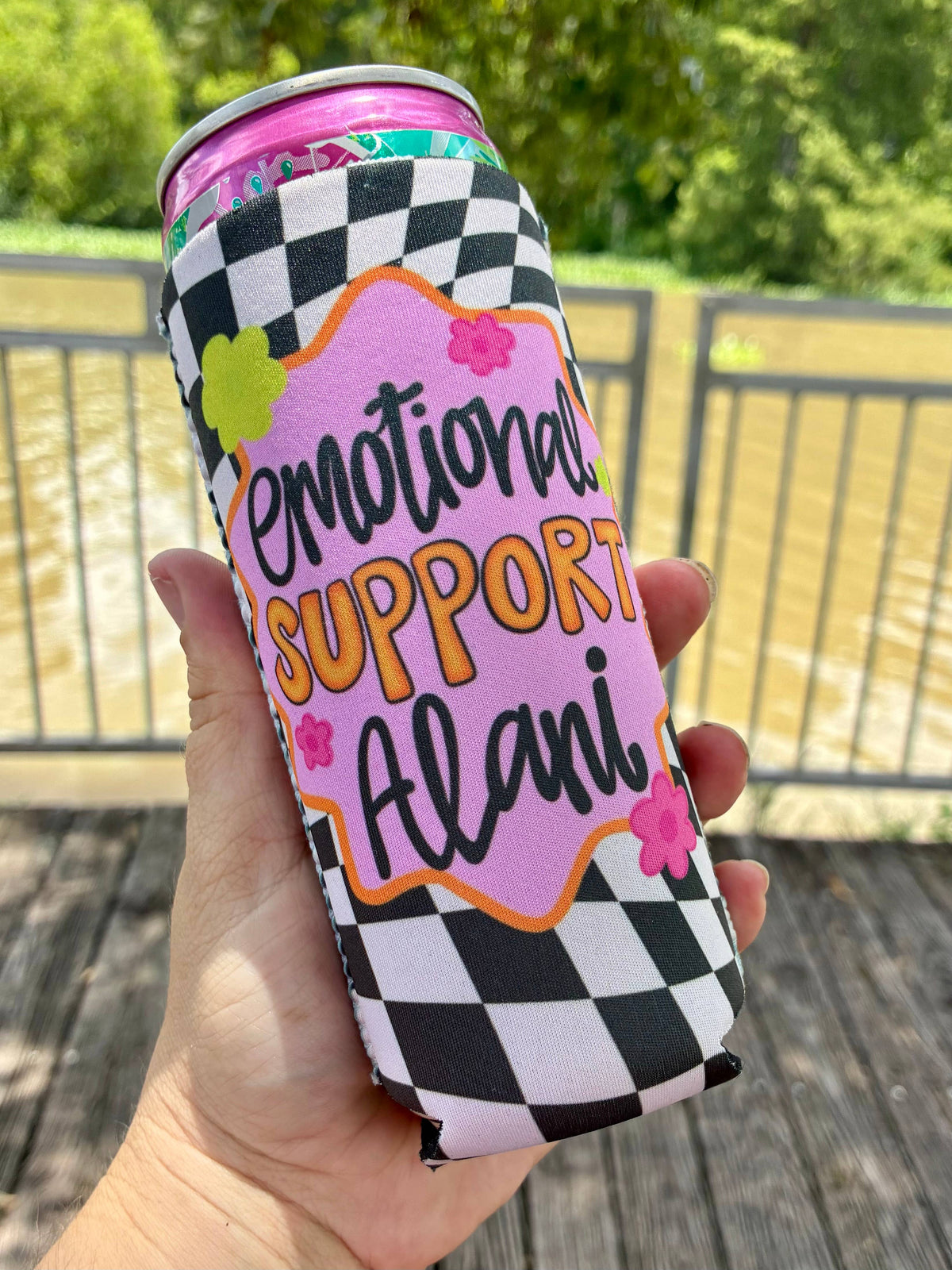 Emotional support alani can koozies