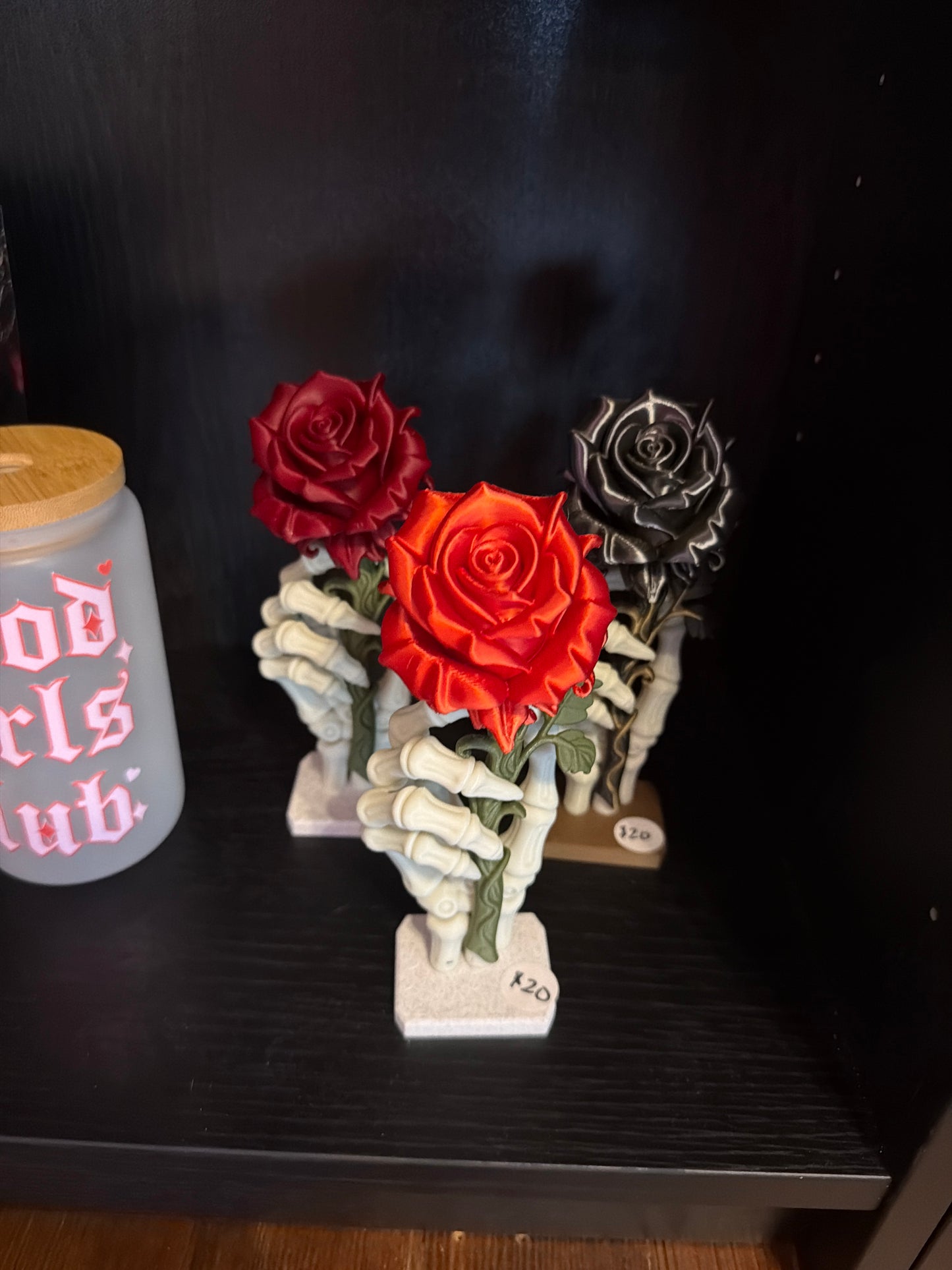 Skeleton holding rose 3D