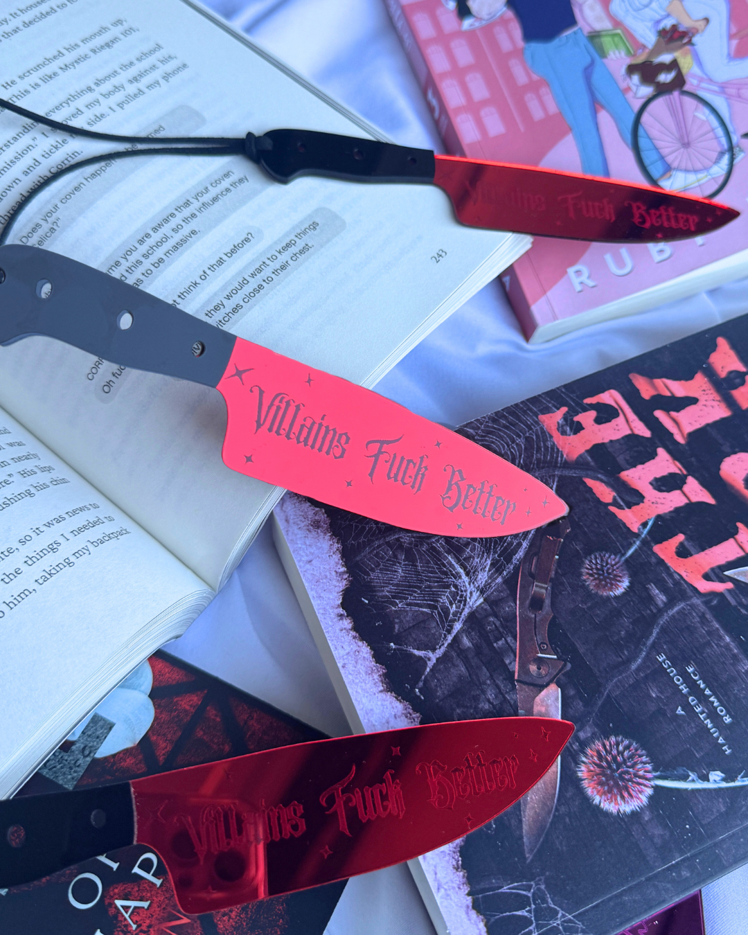 Villains Fuck Better - Mirrored Knife Bookmark: Red