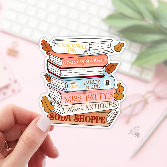 Fall Books Stack Stickers / Bookish Stickers / Book Lover