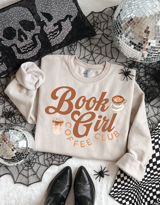 Book Girl Coffee Club Unisex premium crewneck sweatshirt