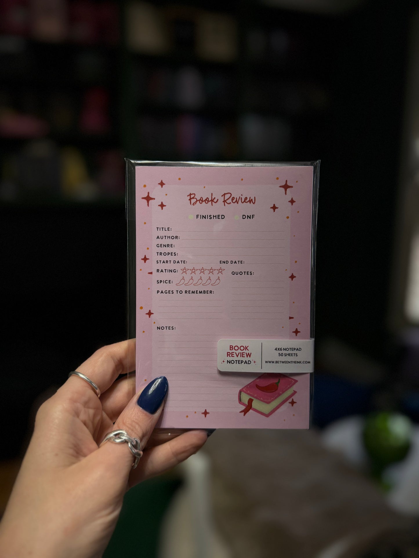 Spicy Book Review Notepad