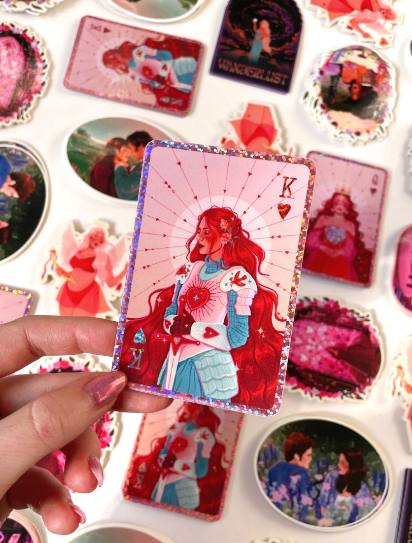 Knight of Hearts Glittery Sticker