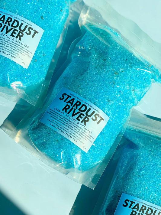 STARDUST RIVER 30 oz crystal-infused mineral bath soak