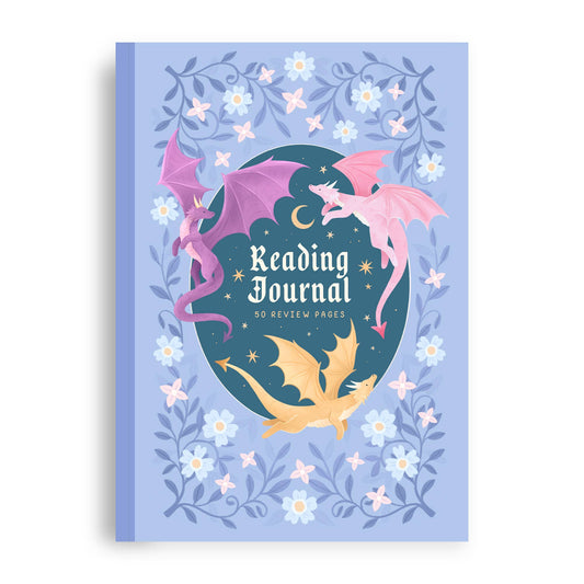 Reading Journal Dragon, Cosy Quest – 50 Book Review Notebook