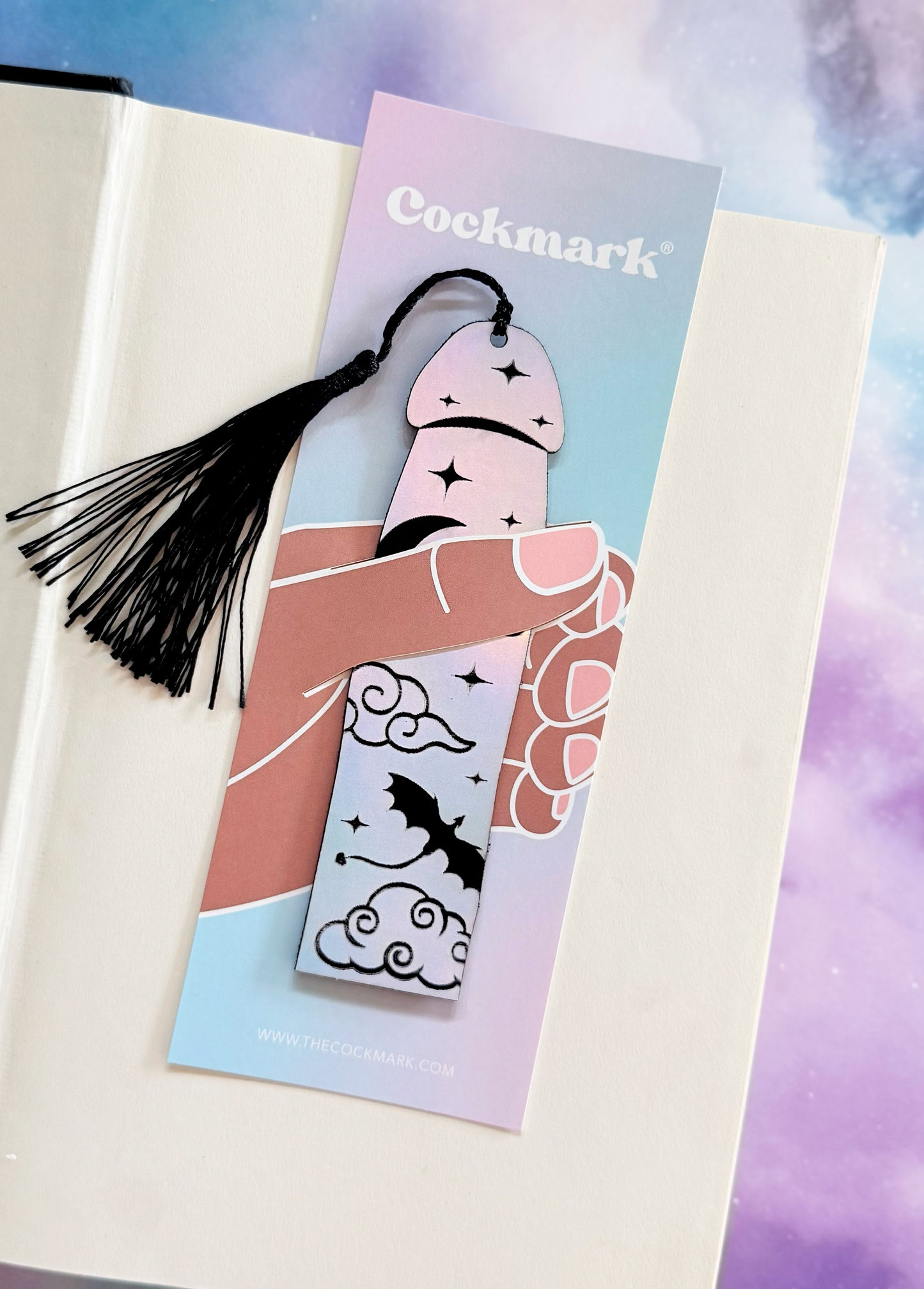 Dragon Rider Cockmark Bookmark: Holographic Silver